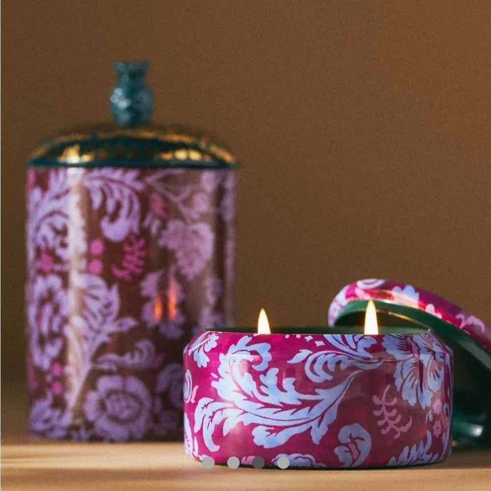 Anthropologie Liz Floral Night Gardenia Candle Tin